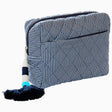 Nandi Indigo Quilted Cosmetic Bag by John Robshaw at Fig Linens and Home - 1