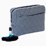 Nandi Indigo Quilted Cosmetic Bag by John Robshaw at Fig Linens and Home - 1