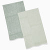Nandi Light Sage & Dark Sage Tea Towels by John Robshaw at Fig Linens and Home - 1