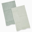 Nandi Light Sage & Dark Sage Tea Towels by John Robshaw at Fig Linens and Home - 1