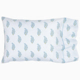 Nirvi Light Indigo Organic Cotton Pillowcases by John Robshaw at Fig Linens and Home - 3