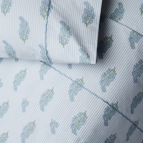 Nirvi Light Indigo Organic Cotton Sheets by John Robshaw at Fig Linens and Home - 1