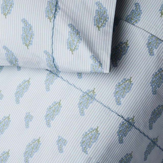 Nirvi Light Indigo Organic Cotton Sheets by John Robshaw at Fig Linens and Home - 1