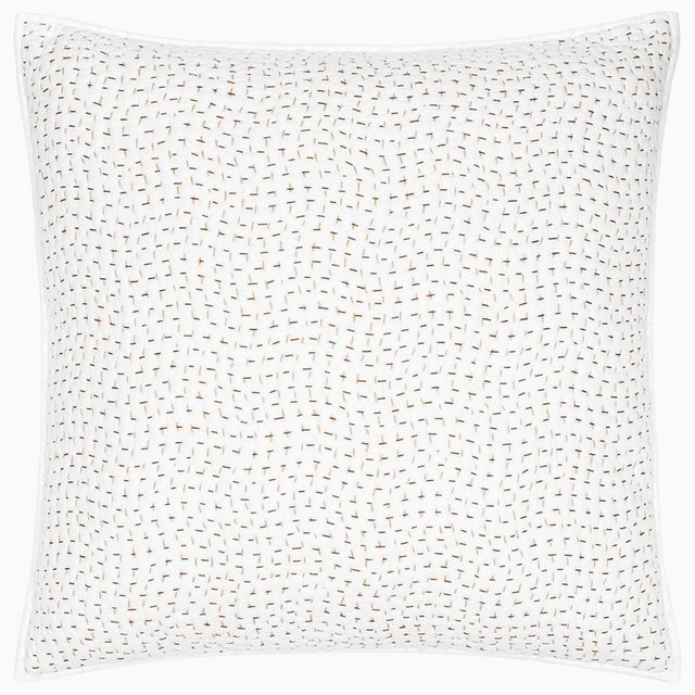 Organic Hand Stitched Coffee Sham by John Robshaw at Fig Linens and Home - 2