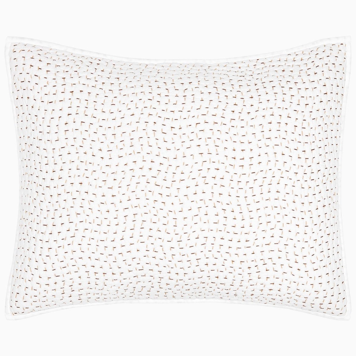 Organic Hand Stitched Coffee Sham by John Robshaw at Fig Linens and Home - 1