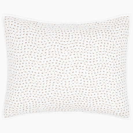 Organic Hand Stitched Coffee Sham by John Robshaw at Fig Linens and Home - 1