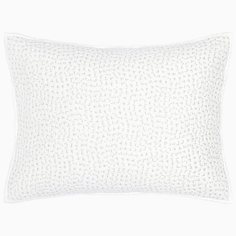 Organic Hand Stitched Sage Sham by John Robshaw at Fig Linens and Home - 1