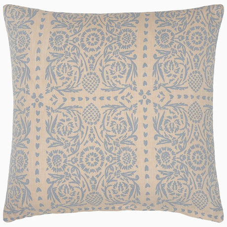 Euro Square Sham Back - John Robshaw Raisa Slate Cotton Chambray Reversible Quilted Bedding