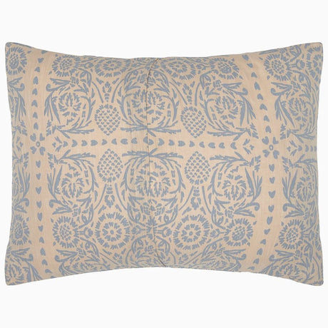 Pillow Sham Back - John Robshaw Raisa Slate Cotton Chambray Reversible Quilted Bedding