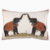 Two Elephants Hand Painted Decorative Pillow by John Robshaw - Lumbar Pillow at Fig Linens and Home