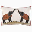 Two Elephants Hand Painted Decorative Pillow by John Robshaw - Lumbar Pillow at Fig Linens and Home