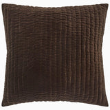 Euro Sham Front - John Robshaw Velvet Coffee Brown Quilted Bedding at Fig Linens and Home