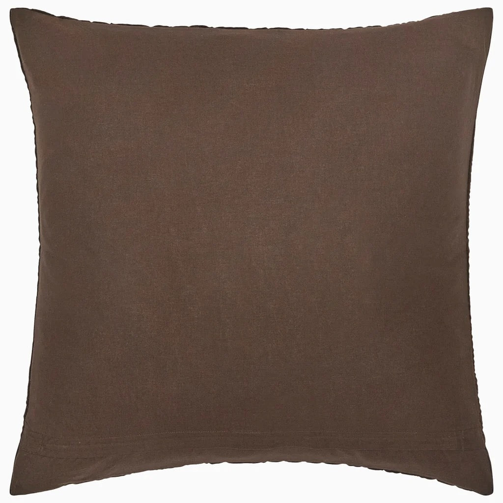 Euro Sham Back - John Robshaw Velvet Coffee Brown Quilted Bedding at Fig Linens and Home