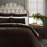 Velvet Coffee Quilted Bedding | John Robshaw Textiles at Fig Linens and Home 1
