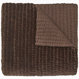Quilted Coverlet - John Robshaw Velvet Coffee Brown Quilted Bedding at Fig Linens and Home