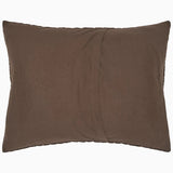 Pillow Sham Back - John Robshaw Velvet Coffee Brown Quilted Bedding at Fig Linens and Home