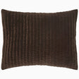 Pillow Sham Front - John Robshaw Velvet Coffee Brown Quilted Bedding at Fig Linens and Home