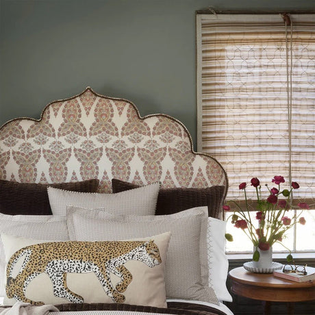 Lifestyle Image with Pillows - John Robshaw Velvet Coffee Brown Quilted Bedding 1