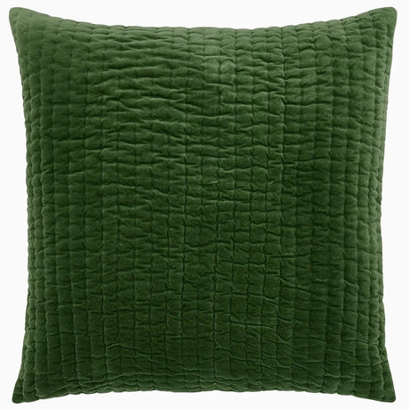 Euro Sham Front - John Robshaw Velvet Moss Quilted Green Bedding at Fig Linens and Home