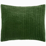 Pillow Sham Front - John Robshaw Velvet Moss Quilted Green Bedding at Fig Linens and Home