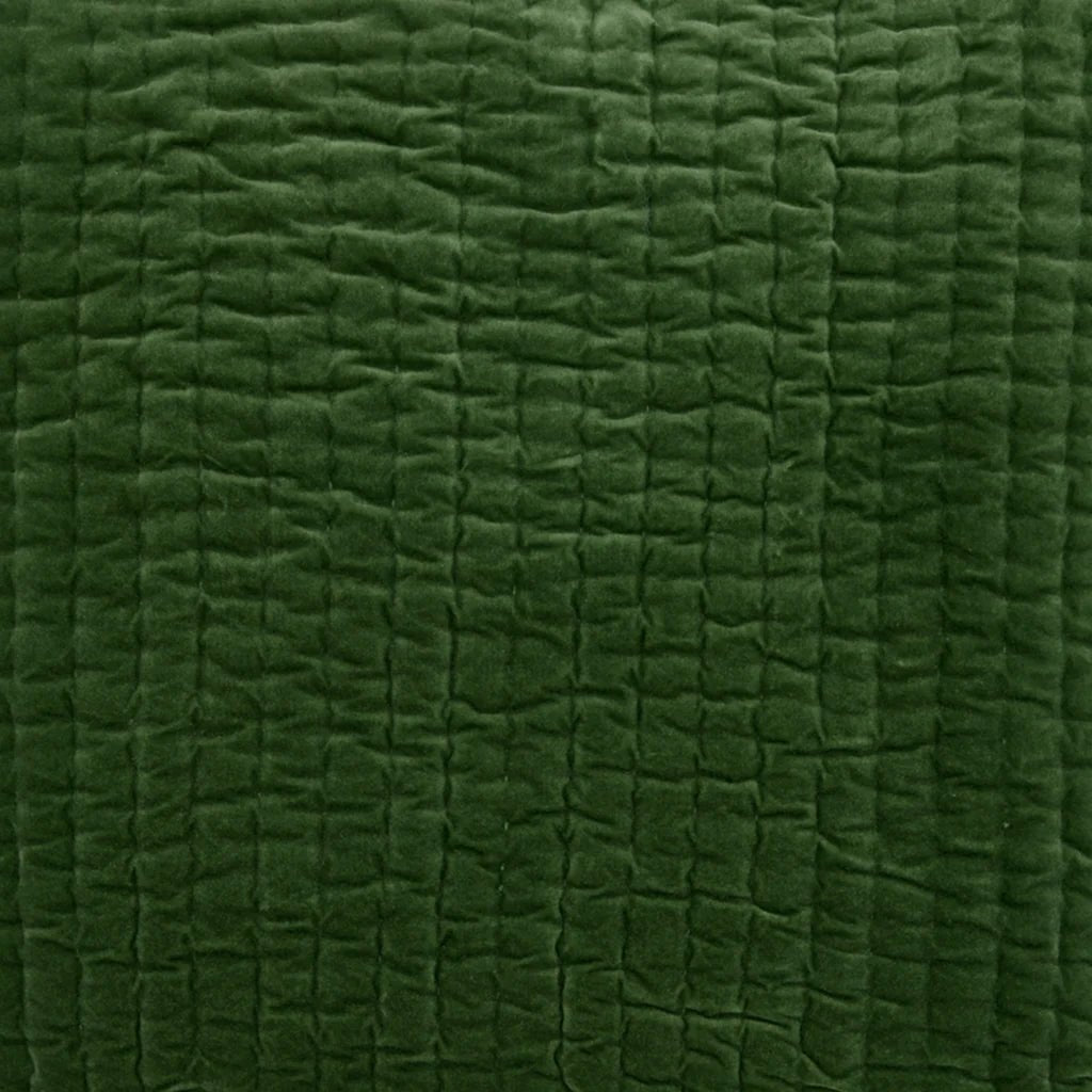 Textile Swatch - John Robshaw Velvet Moss Quilted Green Bedding at Fig Linens and Home