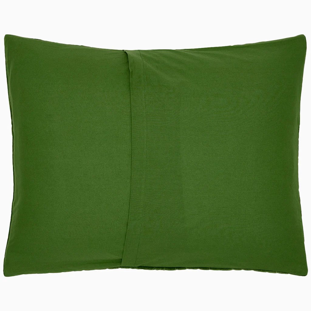 Pillow Sham Reverse - John Robshaw Velvet Moss Quilted Green Bedding at Fig Linens and Home