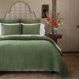 Velvet Sage Quilt by John Robshaw at Fig Linens and Home - 2