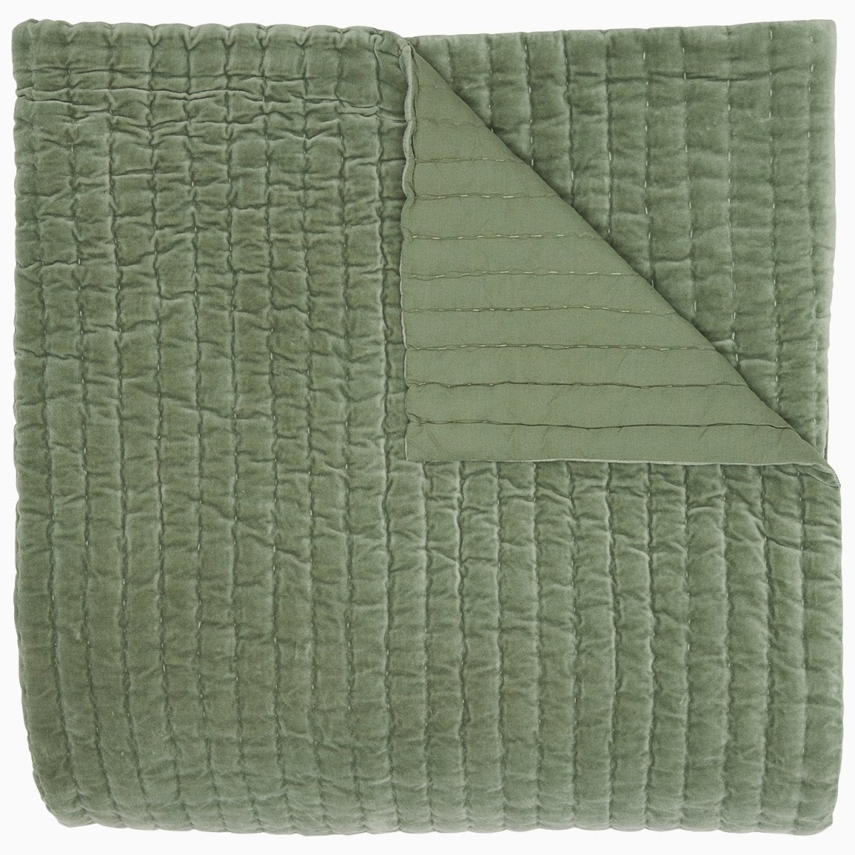 Velvet Sage Quilt by John Robshaw at Fig Linens and Home - 1