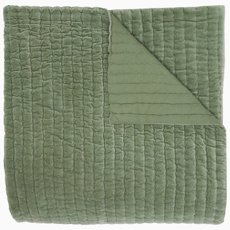 Velvet Sage Quilt by John Robshaw at Fig Linens and Home - 1