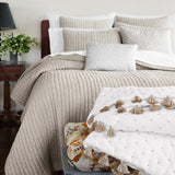 Velvet Sand Quilt by John Robshaw King Quilt 110” x 92” Sand at FIG LINENS AND HOME 2