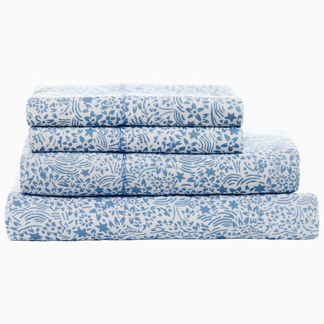 Zayan Light Indigo Sheet Set by John Robshaw at Fig Linens and Home - 2
