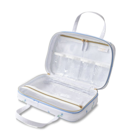 Floral Cosmetic Case by Kassatex in Cornflower Blue at Fig Linens and Home 3