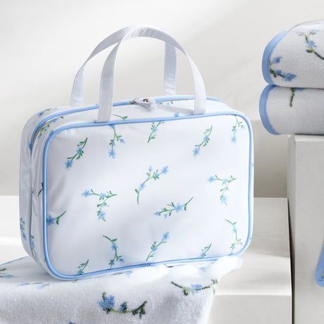 Floral Cosmetic Case by Kassatex in Cornflower Blue at Fig Linens and Home 2