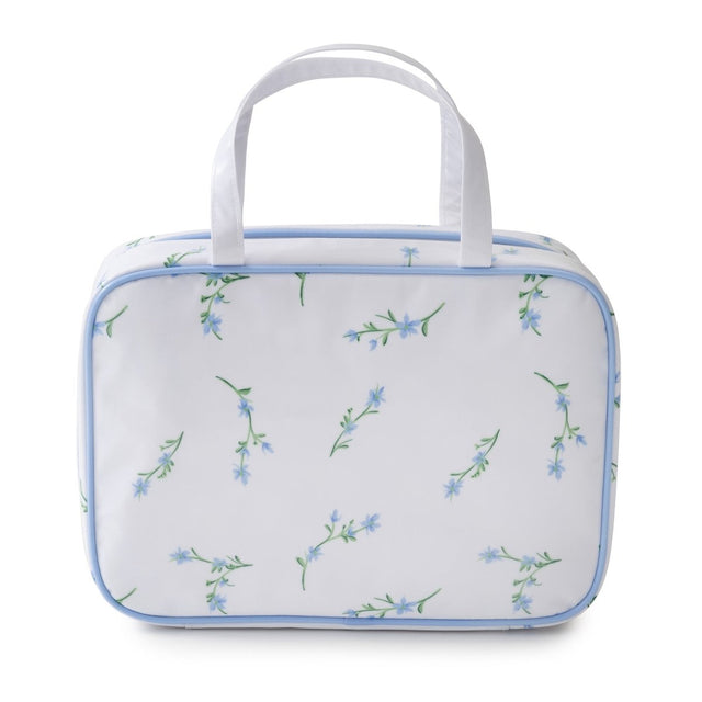 Floral Cosmetic Case by Kassatex in Cornflower Blue at Fig Linens and Home 1