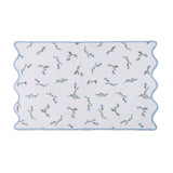Floral Scallop Bath Mat by Kassatex in Cornflower Blue at Fig Linens and Home