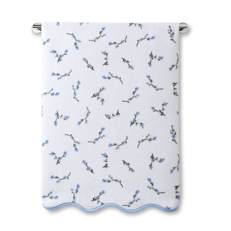 Floral Scallop Towel by Kassatex in Cornflower Blue at Fig Linens and Home 2