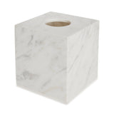 Tissue Box Cover - Marmol Bath Accessories by Kassatex in White at Fig Linens and Home