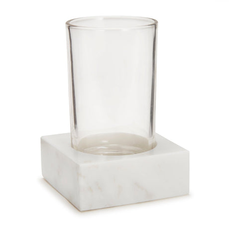 Tumbler - Marmol Bath Accessories by Kassatex in White at Fig Linens and Home