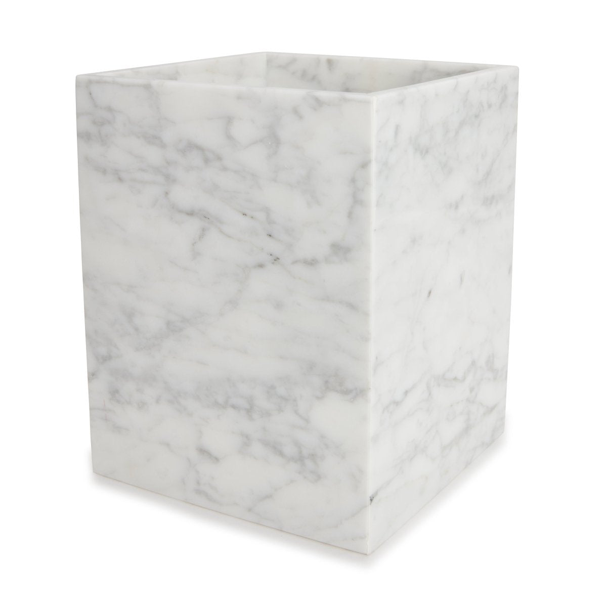 Wastebasket - Marmol Bath Accessories by Kassatex in White at Fig Linens and Home