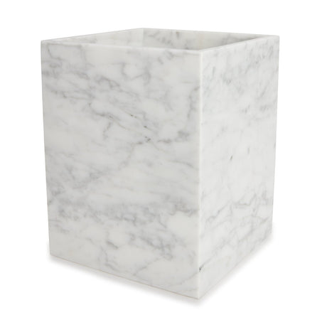 Wastebasket - Marmol Bath Accessories by Kassatex in White at Fig Linens and Home