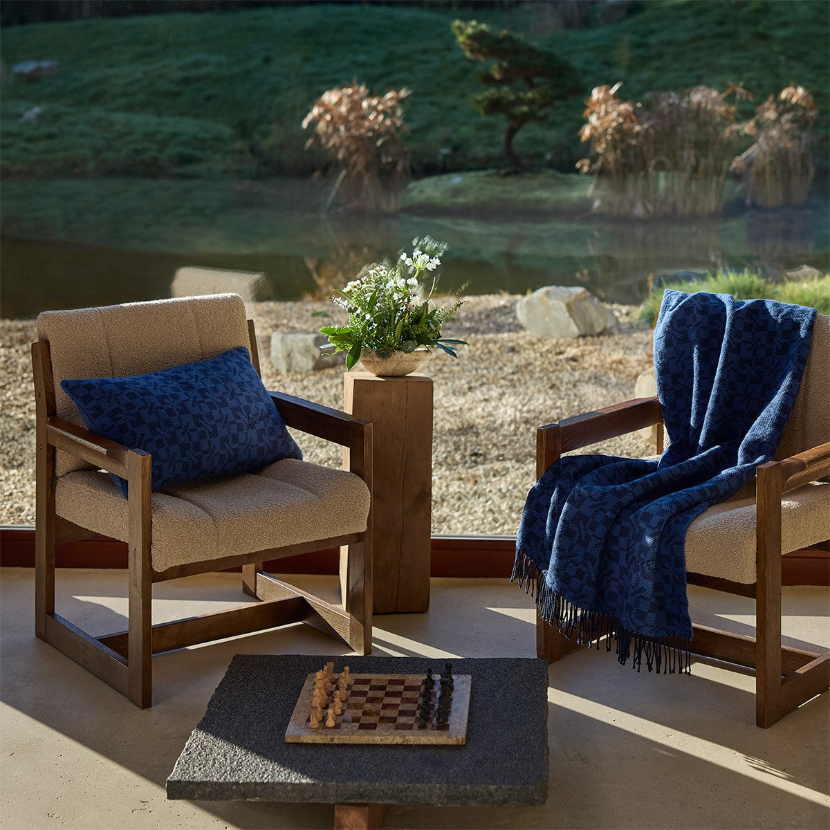 K Monogram Marine Throw by Kenzo Paris