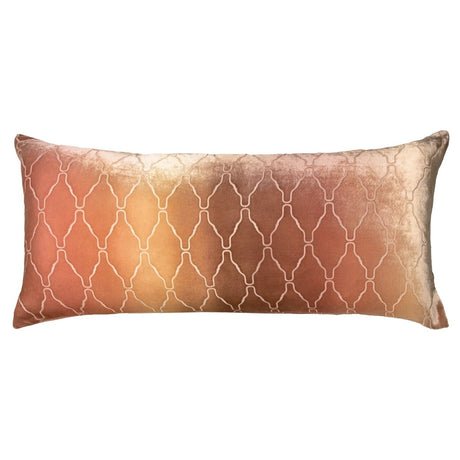 Arches Velvet Burnout Bolster Pillow Sunstone Kevin O'Brien 16x36 Sunstone at FIG LINENS AND HOME 1