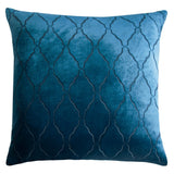 Arches Velvet Burnout Pillow Cobalt Black Kevin O'Brien 18x18 Cobalt Black at FIG LINENS AND HOME 1