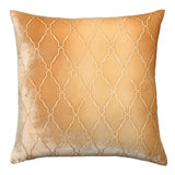 Arches Velvet Burnout Pillow Gold Beige Kevin O'Brien 18x18 Gold Beige at FIG LINENS AND HOME 1