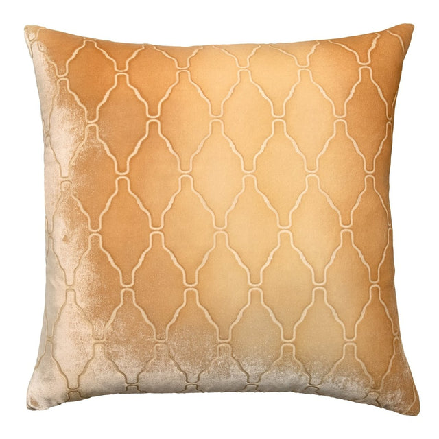 Arches Velvet Burnout Pillow Gold Beige Kevin O'Brien 18x18 Gold Beige at FIG LINENS AND HOME 1