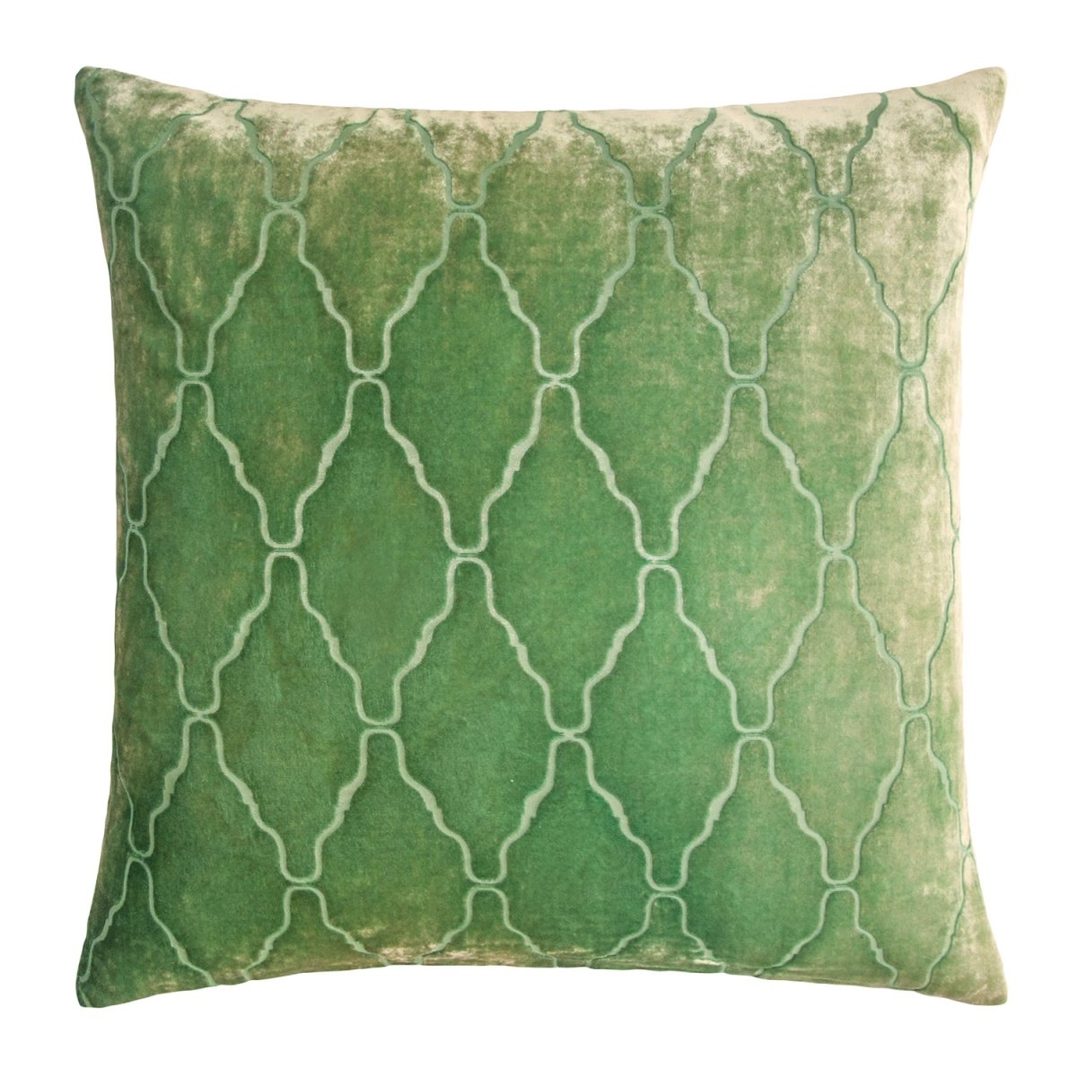 Arches Velvet Burnout Pillow Grass Kevin O'Brien 18x18 Grass at FIG LINENS AND HOME 1