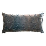 Arches Velvet Burnout Pillow Gunmetal Kevin O'Brien 12x24 Gunmetal at FIG LINENS AND HOME 2