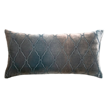 Arches Velvet Burnout Pillow Gunmetal Kevin O'Brien 12x24 Gunmetal at FIG LINENS AND HOME 2
