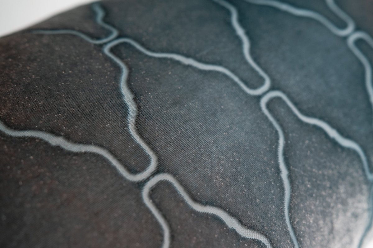 Arches Velvet Burnout Pillow Gunmetal Kevin O'Brien 14x20 Gunmetal at FIG LINENS AND HOME 4