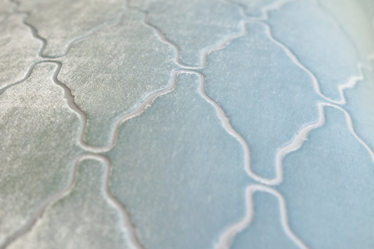 Arches Velvet Burnout Pillow Ice Kevin O'Brien 14x20 Ice at FIG LINENS AND HOME 3
